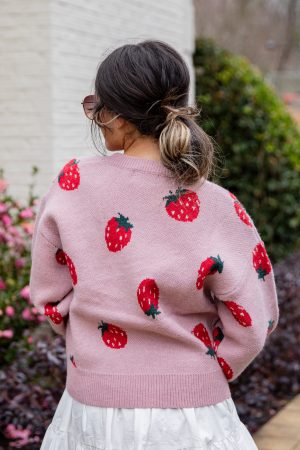 Berry Bliss Blush Knit Sweater