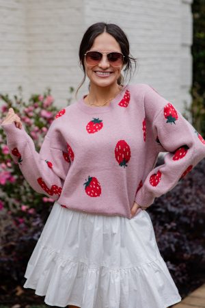 Berry Bliss Blush Knit Sweater