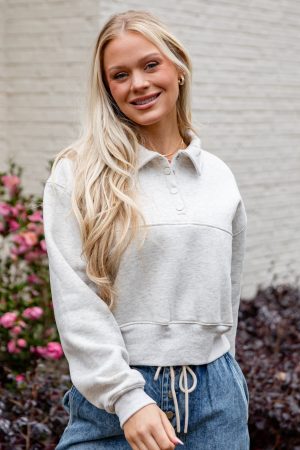 First Light Heather Grey Pullover