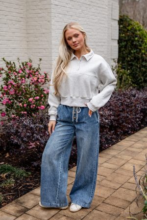 First Light Heather Grey Pullover